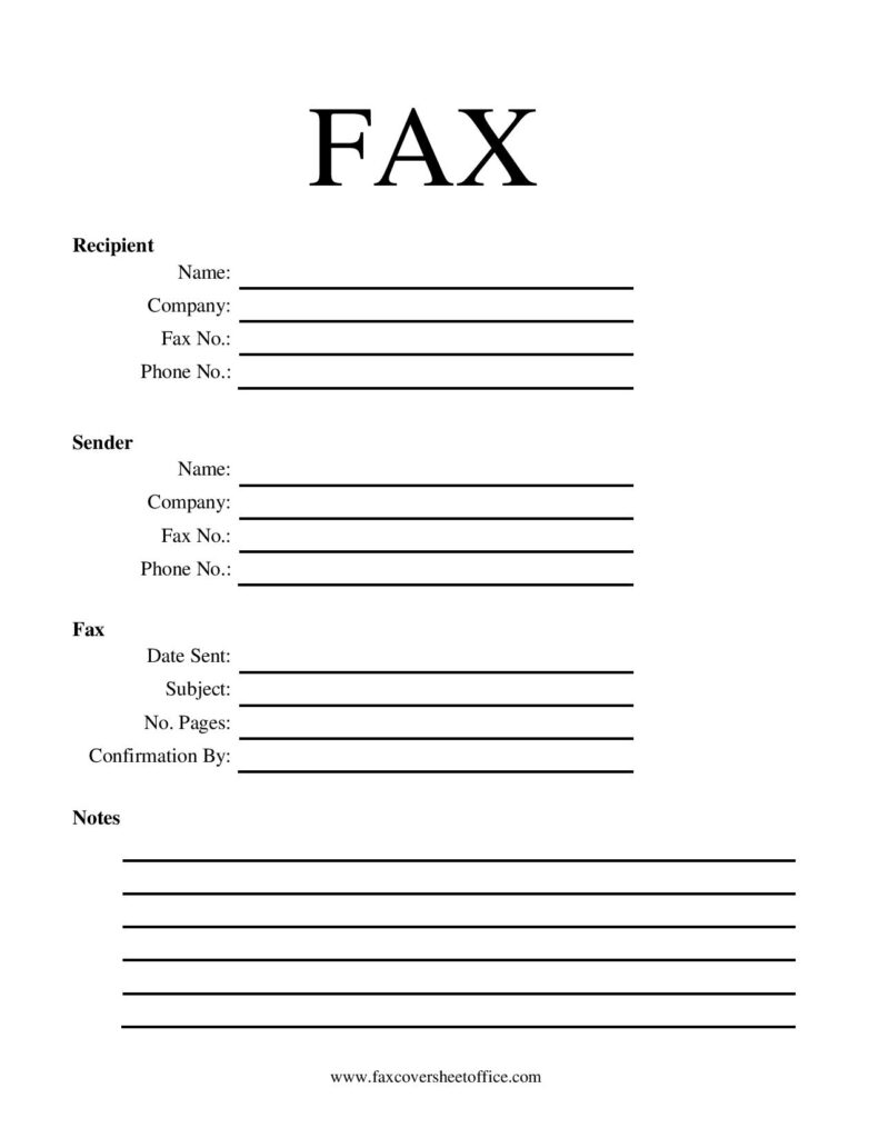 Generic Fax Cover Sheet PDF