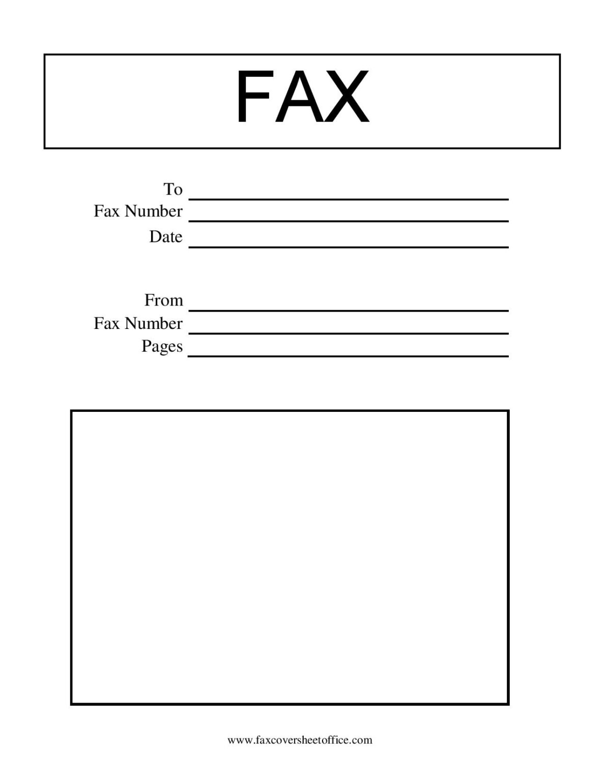 Free Blank Fax Cover Sheet Printable PDF Template