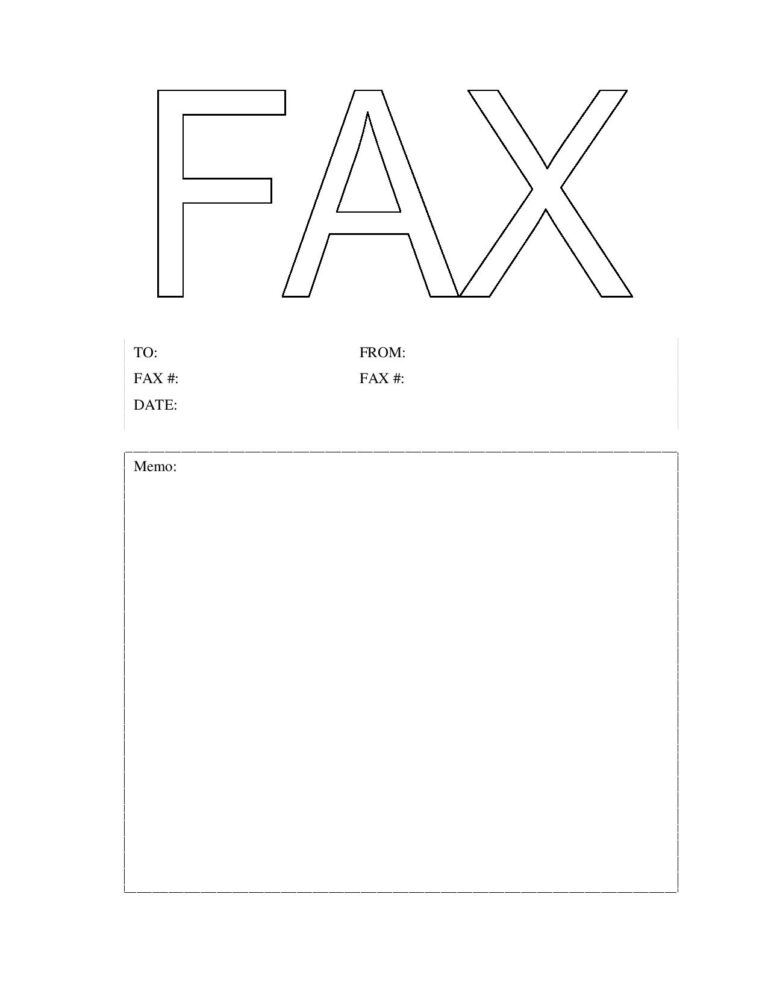 Generic Fax Cover Sheet PDF Printable