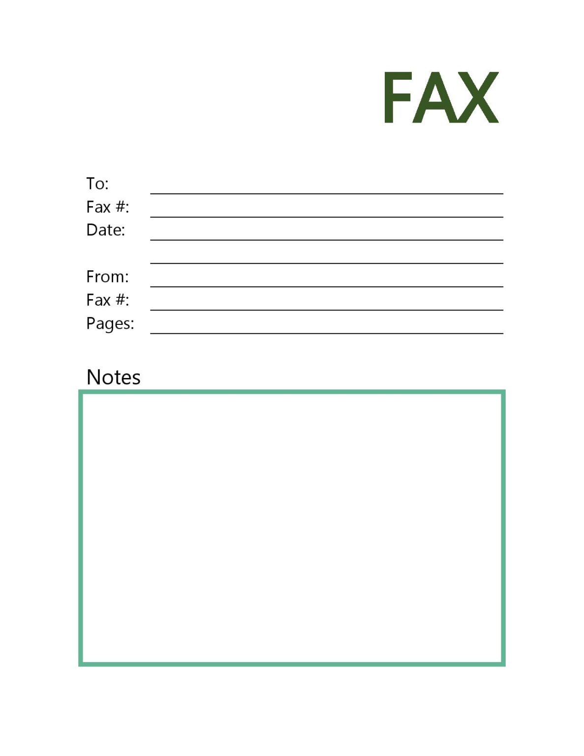 Printable Personal Fax Cover Sheet Blank Free Template