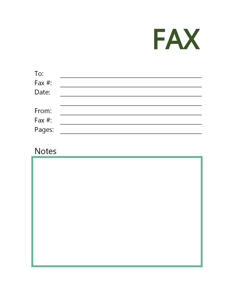 Printable Personal Fax Cover Sheet Blank Free Template