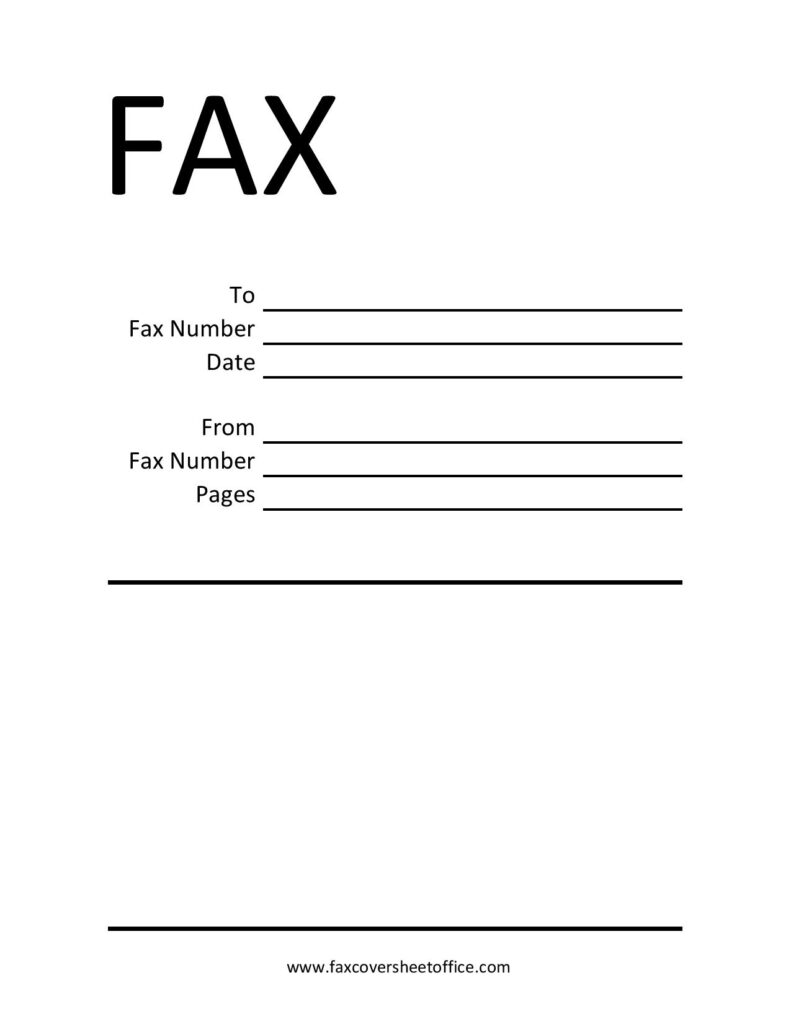 Personal Fax Cover Sheet