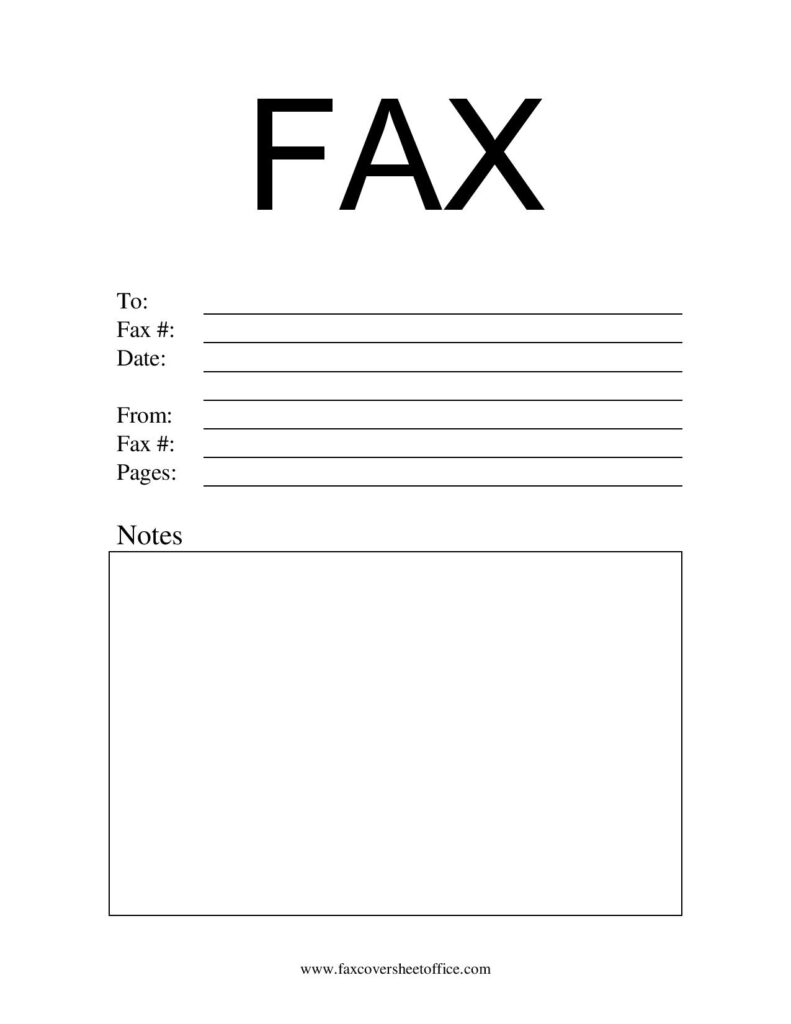 Printable Fax Cover Sheet