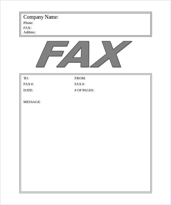 Business Fax Cover Sheet Template